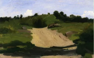 An Ascending Path by Jean-Baptiste-Camille Corot - Oil Painting Reproduction