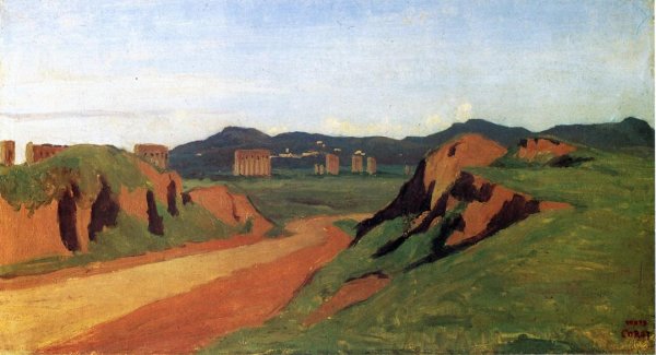 Main Product Photo of Aqueducts in the Roman Campagna Painting by Jean-Baptiste-Camille Corot