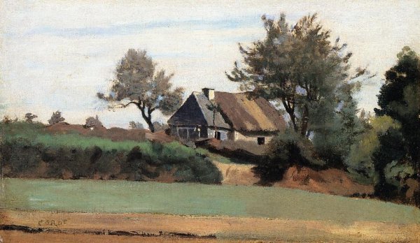 Archicourt, Near Arras by Jean-Baptiste-Camille Corot - Hand-Painted Oil Painting Reproduction