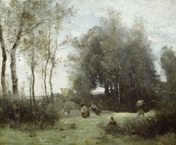 Arleux-Palluel, The Bridge of Trysts  by Jean-Baptiste-Camille Corot - Hand-Painted Oil Painting Reproduction