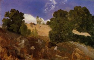 At Fontainebleau by Jean-Baptiste-Camille Corot Oil Painting