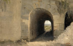 Auteuil-Un Passage Voute by Jean-Baptiste-Camille Corot Oil Painting
