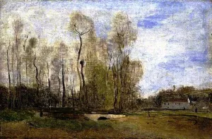 Auvers-sur-Oise, Daubigny's Pond Oil painting by Jean-Baptiste-Camille Corot