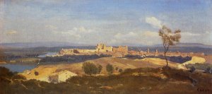 Avignon Seen from Villenueve-les-Avignon by Jean-Baptiste-Camille Corot Oil Painting