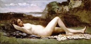 Bacchante in a Landscape by Jean-Baptiste-Camille Corot Oil Painting