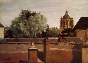 Bell Tower of the Church of Saint-Paterne at Orleans by Jean-Baptiste-Camille Corot - Oil Painting Reproduction
