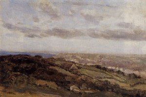 Bologne-sur-Mer, View from the High Cliffs Oil painting by Jean-Baptiste-Camille Corot