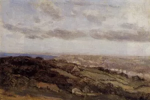 Bologne-sur-Mer, View from the High Cliffs by Jean-Baptiste-Camille Corot Oil Painting