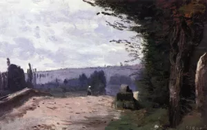 Bridge in the Coubron Valley by Jean-Baptiste-Camille Corot Oil Painting