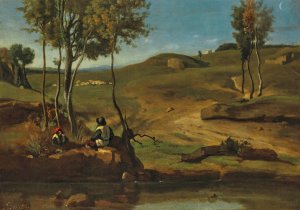 Campagne Italienne by Jean-Baptiste-Camille Corot Oil Painting