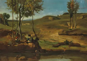 Campagne Italienne Oil painting by Jean-Baptiste-Camille Corot