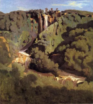 Cascade of Terni by Jean-Baptiste-Camille Corot Oil Painting