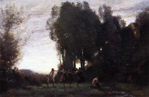 Circle of Nymphs, Morning by Jean-Baptiste-Camille Corot - Hand-Painted Oil Painting Reproduction