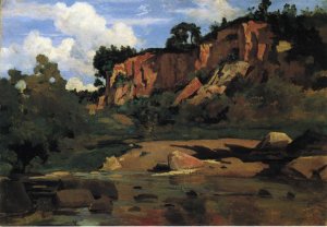 Civita Castellana and Mount Soracte Oil painting by Jean-Baptiste-Camille Corot