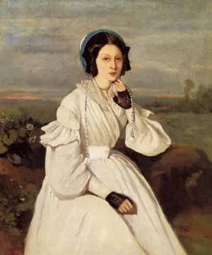 Claire Sennegon, Corot's Neice, Later Madame Charmois by Jean-Baptiste-Camille Corot Oil Painting