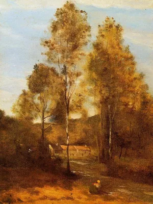 Clearing in the Bois Pierre, Near at Eveaux Near Chateau Thiery by Jean-Baptiste-Camille Corot Oil Painting