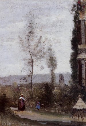 Coulommiers, The Garden of M. Preschez Oil painting by Jean-Baptiste-Camille Corot