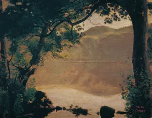 Der Nemisee Oil painting by Jean-Baptiste-Camille Corot