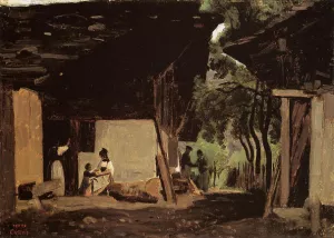 Entrance to a Chalet in the Bernese Oberland by Jean-Baptiste-Camille Corot - Oil Painting Reproduction