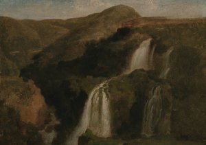 Falls of Tivoli by Jean-Baptiste-Camille Corot Oil Painting
