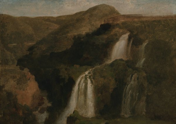 Falls of Tivoli by Jean-Baptiste-Camille Corot - Hand-Painted Oil Painting Reproduction