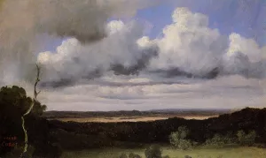 Fontainebleau, Storm Over the Plains by Jean-Baptiste-Camille Corot - Oil Painting Reproduction