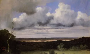 Fontainebleau, Storm Over the Plains Oil painting by Jean-Baptiste-Camille Corot