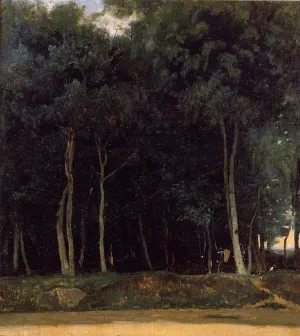 Fontainebleau, the Bas-Breau Road by Jean-Baptiste-Camille Corot - Oil Painting Reproduction
