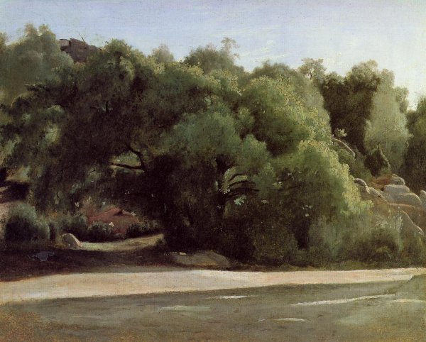 Fontainebleau - the Chailly Road by Jean-Baptiste-Camille Corot - Hand-Painted Oil Painting Reproduction