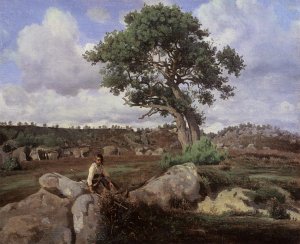 Fontainebleau, 'The Raging One' Oil painting by Jean-Baptiste-Camille Corot