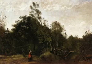 Forest Clearing in the Limousin by Jean-Baptiste-Camille Corot Oil Painting