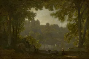 Forest Landscape by Jean-Baptiste-Camille Corot Oil Painting