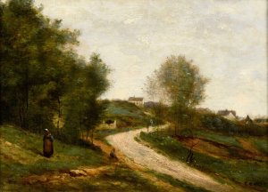 Gouvieux, pres de Chantilly by Jean-Baptiste-Camille Corot Oil Painting