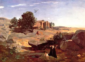 Hagar in the Wilderness by Jean-Baptiste-Camille Corot Oil Painting