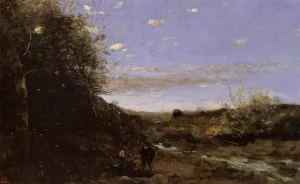 Hamlet and the Gravedigger by Jean-Baptiste-Camille Corot Oil Painting