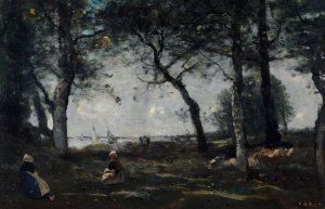 Honfleur by Jean-Baptiste-Camille Corot Oil Painting
