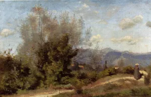 In the Vicinity of Geneva by Jean-Baptiste-Camille Corot - Oil Painting Reproduction
