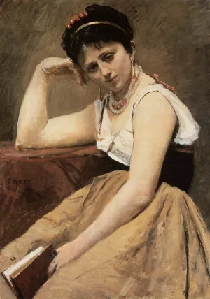 Interrupted Reading Oil painting by Jean-Baptiste-Camille Corot