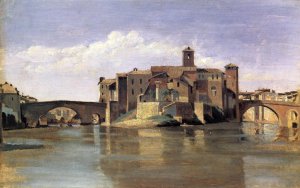Island of San Bartolommeo by Jean-Baptiste-Camille Corot Oil Painting
