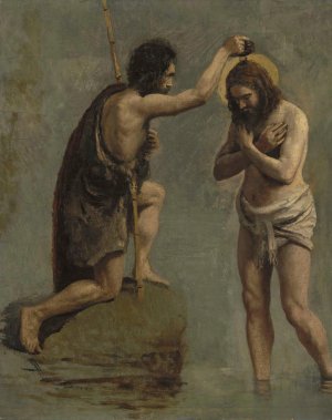 Jesus et Saint-Jean by Jean-Baptiste-Camille Corot Oil Painting