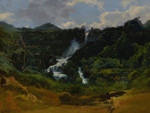 La Cascade de Terni by Jean-Baptiste-Camille Corot Oil Painting