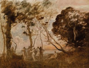 La Danse des nymphes by Jean-Baptiste-Camille Corot Oil Painting