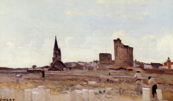 La Rochelle - Quarry near the Port Entrance by Jean-Baptiste-Camille Corot - Hand-Painted Oil Painting Reproduction