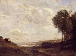 Landscape by the Lake painting by Jean-Baptiste-Camille Corot
