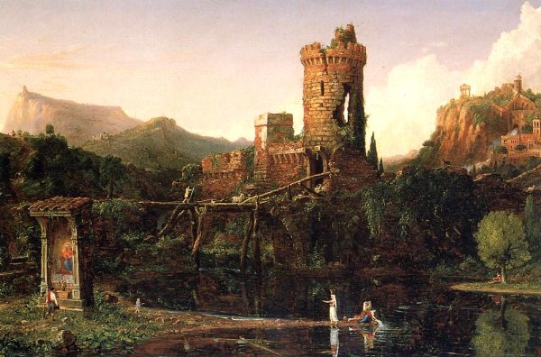 Main Product Photo of Landscape Composition: Italian Scenery Painting by Jean-Baptiste-Camille Corot