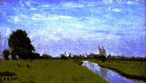 Landscape in Holland by Jean-Baptiste-Camille Corot Oil Painting