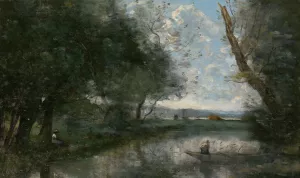 Landscape by Jean-Baptiste-Camille Corot Oil Painting