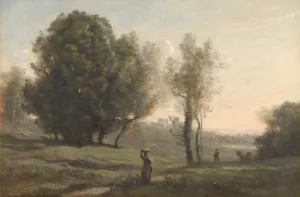 Landscape by Jean-Baptiste-Camille Corot Oil Painting