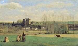 Landscape of La Ferte-Milon Oil painting by Jean-Baptiste-Camille Corot