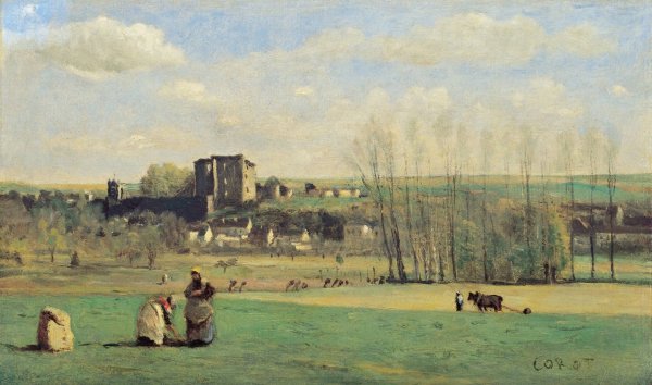 Landscape of La Ferte-Milon by Jean-Baptiste-Camille Corot - Hand-Painted Oil Painting Reproduction
